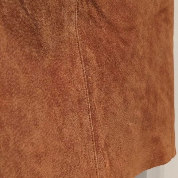 Justin Taylor Genuine Suede Mini Skirt Light Academia Size 3/4 - Picture 3 of 6